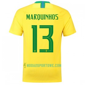 Koszulka Brazylia Marquinhos 13 Mistrzostwa Świata 2018 Domowe Stroje Piłkarskie